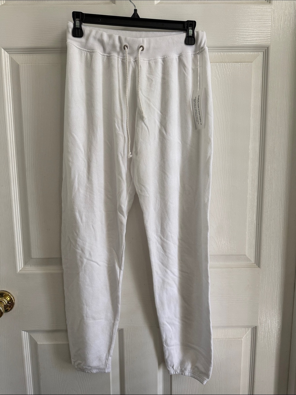 NWT perfectwhitetee White Fleece Drawstring Joggers Sweatpants
